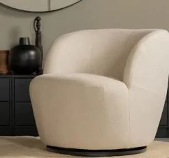 Woood Serra Draaifauteuil Geweven Stof Off White