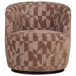 Woood Serra Draaifauteuil Grafisch Patroon Oudroze [FSC]