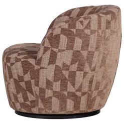 Woood Serra Draaifauteuil Grafisch Patroon Oudroze [FSC]