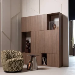 Woood Serra Draaifauteuil Grafisch Patroon Olijfgroen [FSC]
