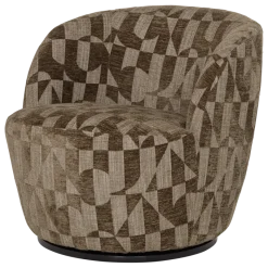 Woood Serra Draaifauteuil Grafisch Patroon Olijfgroen [FSC]
