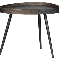 Woood Set van 2 - crude bijzettafels antique bronze