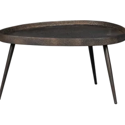 Woood Set van 2 - crude bijzettafels antique bronze