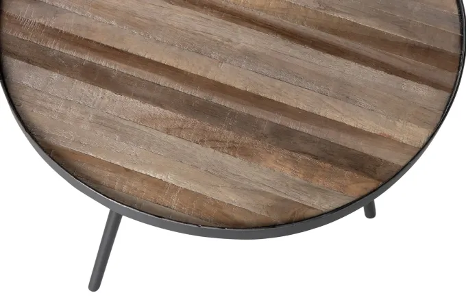 Woood Set van 3 - Lize Bijzettafels Hout/metaal