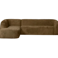 Woood Sloping hoekbank links structure velvet brass