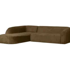 Woood Sloping hoekbank links structure velvet brass