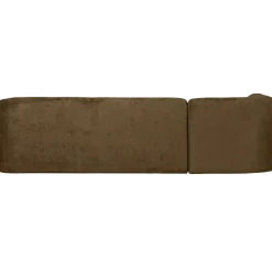 Woood Sloping hoekbank links structure velvet brass