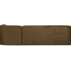 Woood Sloping hoekbank rechts structure velvet brass