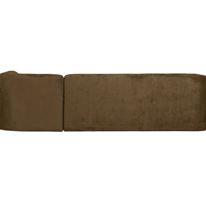 Woood Sloping hoekbank rechts structure velvet brass