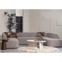 Woood Sloping u-vorm bank grijs melange