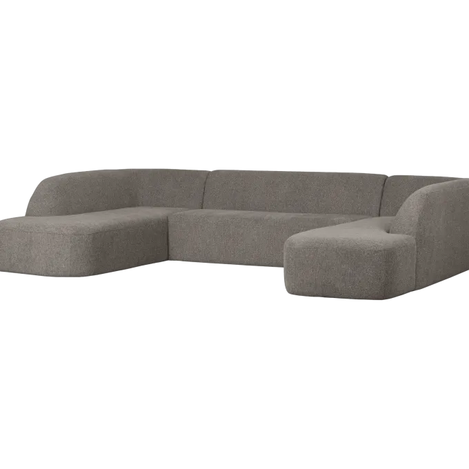 Woood Sloping u-vorm bank grijs melange