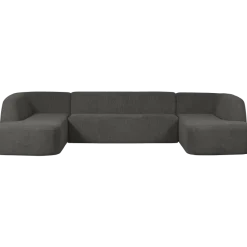 Woood Sloping u-vorm bank grijs/zwart melange
