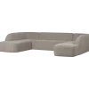Woood Sloping u-vorm bank off white melange
