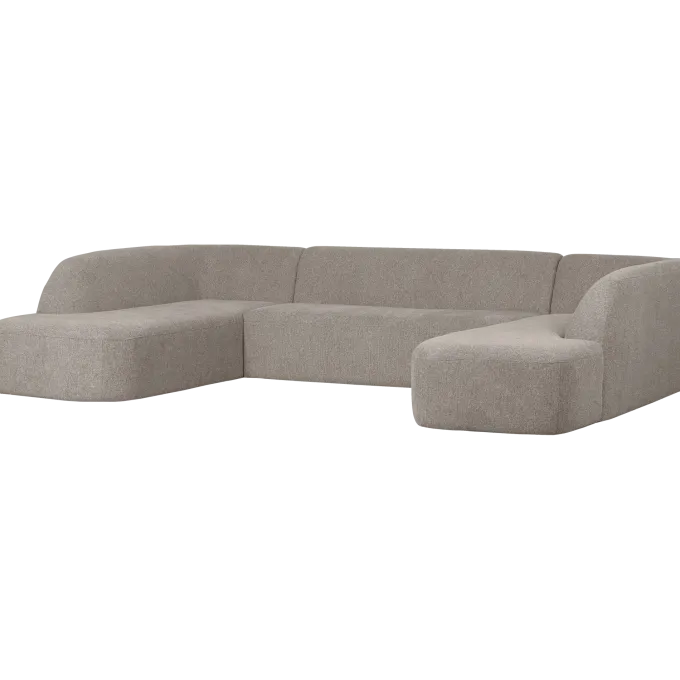 Woood Sloping u-vorm bank off white melange