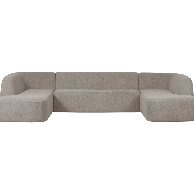 Woood Sloping u-vorm bank off white melange