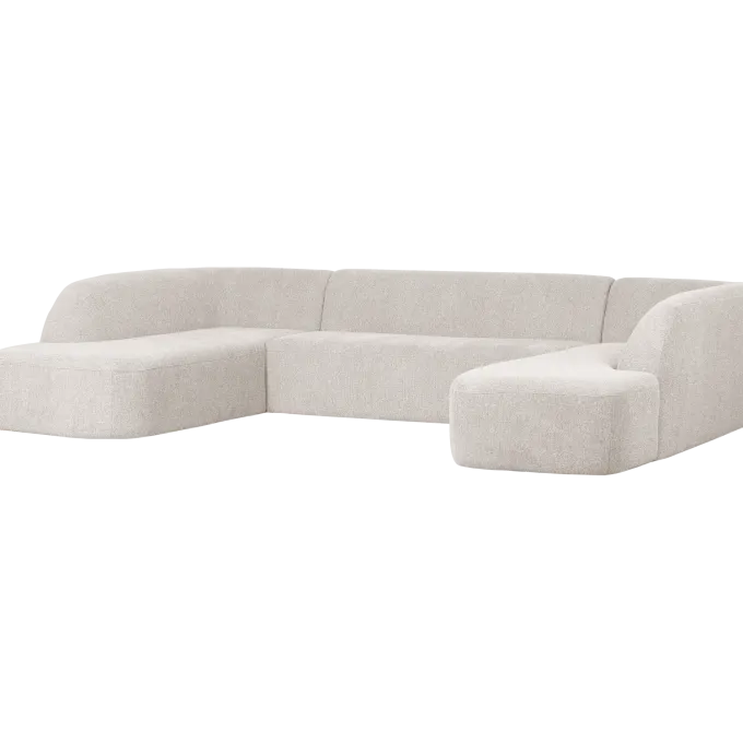 Woood Sloping u-vorm bank pearl melange