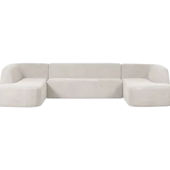 Woood Sloping u-vorm bank pearl melange
