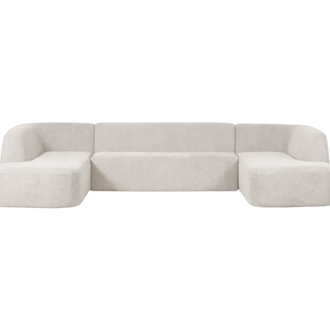 Woood Sloping u-vorm bank pearl melange