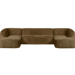 Woood Sloping u-vorm bank structure velvet brass