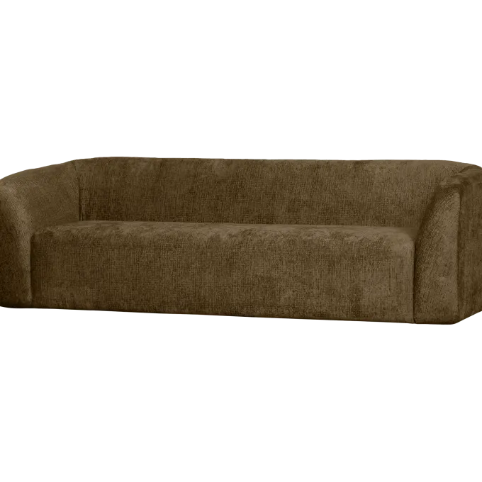 Woood Sloping 3-zits bank structure velvet brass