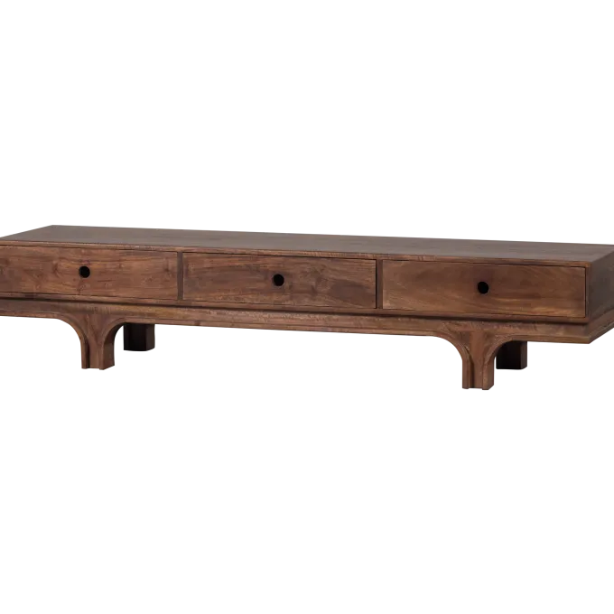 Woood Staes tv-meubel 3 lades mango hout walnoot