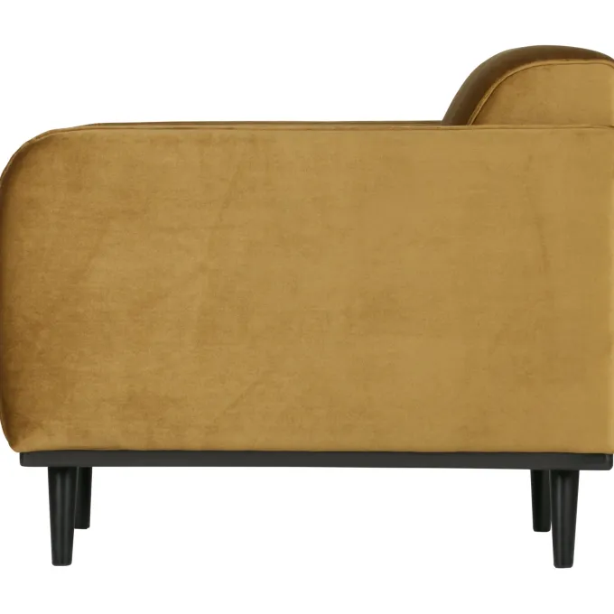 Woood Statement fauteuil met arm fluweel honing geel