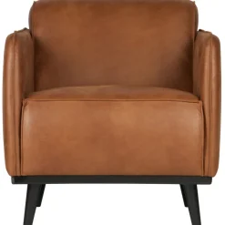 Woood Statement fauteuil met arm lederlook cognac