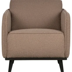 Woood Statement fauteuil met arm bouclé nougat