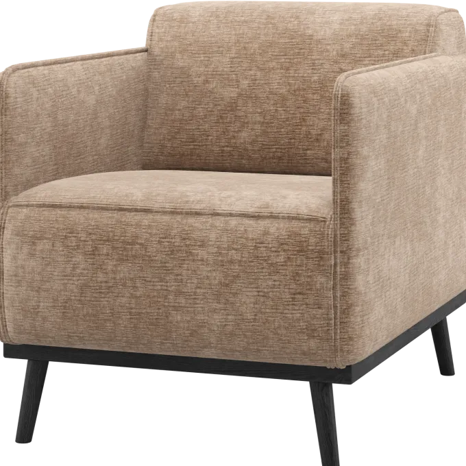 Woood Statement Fauteuil Met Arm Chenille Velvet Taupe