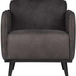 Woood Statement fauteuil met arm lederlook donkergrijs