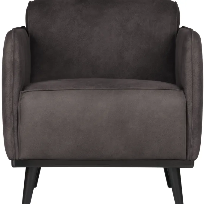 Woood Statement fauteuil met arm lederlook donkergrijs