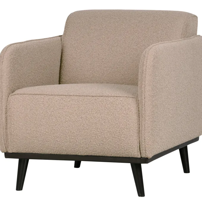 Woood Statement fauteuil met arm bouclé beige