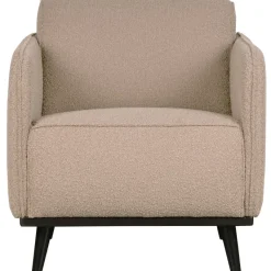 Woood Statement fauteuil met arm bouclé beige