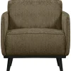 Woood Statement fauteuil met arm structure velvet bonsai