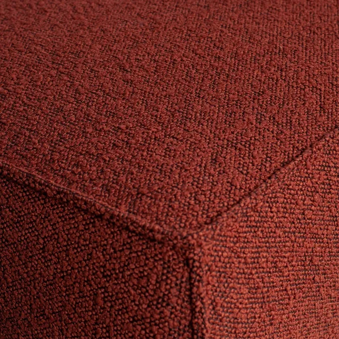 Woood Statement hocker bouclé chestnut