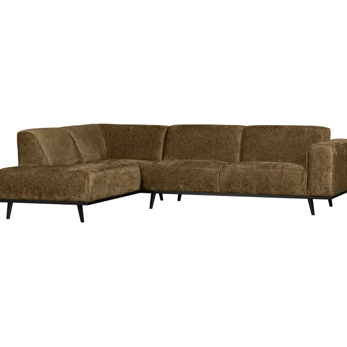 Woood Statement hoekbank links structure velvet brass