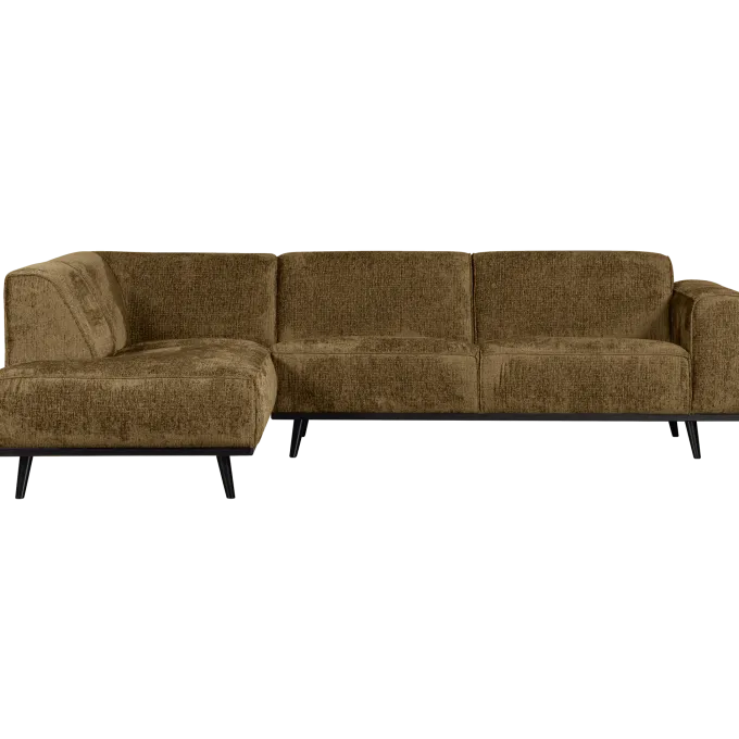 Woood Statement hoekbank links structure velvet brass