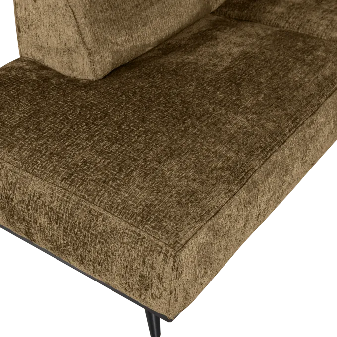 Woood Statement hoekbank links structure velvet brass