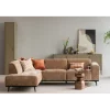 Woood Statement Hoekbank Links Chenille Velvet Perzikroze