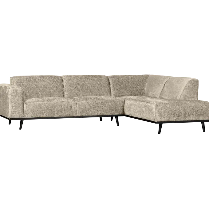 Woood Statement hoekbank rechts structure velvet wheatfield