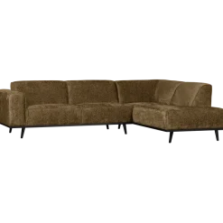 Woood Statement hoekbank rechts structure velvet brass
