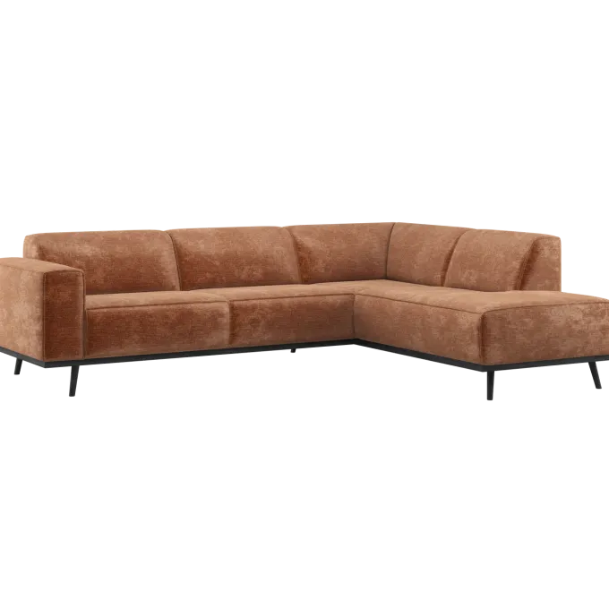 Woood Statement Hoekbank Rechts Chenille Velvet Terra