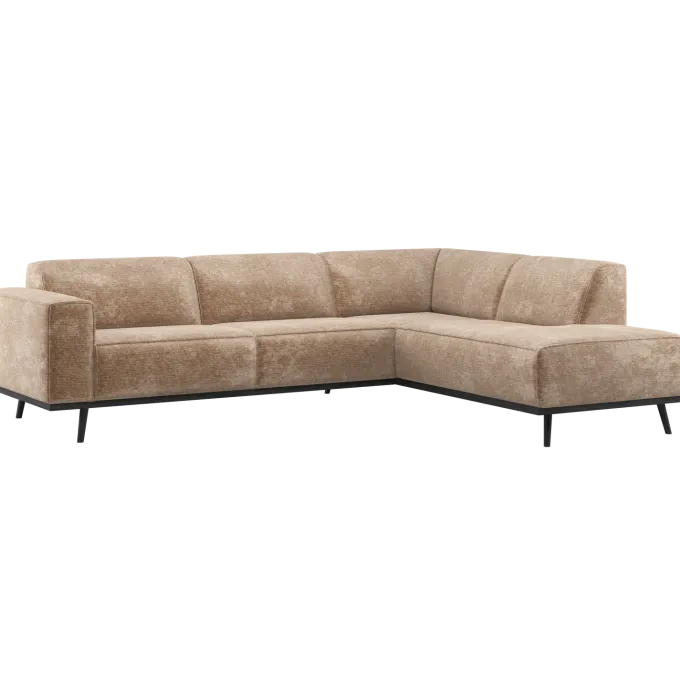 Woood Statement Hoekbank Rechts Chenille Velvet Taupe