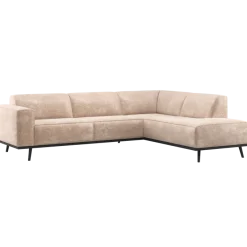 Woood Statement Hoekbank Rechts Chenille Velvet Naturel