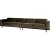 Woood Statement xl 4-zits bank 372 cm fluweel taupe