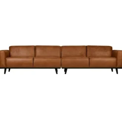 Woood Statement xl 4-zits bank 372 cm lederlook cognac