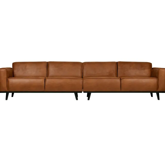 Woood Statement xl 4-zits bank 372 cm lederlook cognac