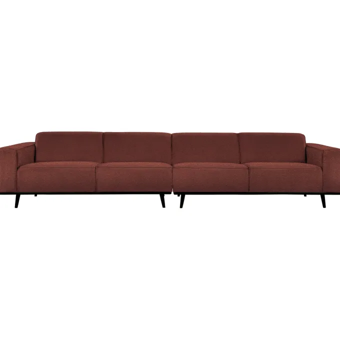 Woood Statement xl 4-zits bank 372 cm bouclé chestnut
