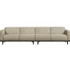 Woood Statement xl 4-zits bank 372 cm structure velvet wheatfield