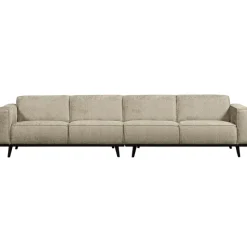 Woood Statement xl 4-zits bank 372 cm structure velvet wheatfield